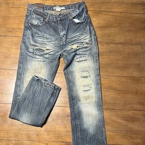 Bleeker Slim Fit Distressed Blue Jeans for Boys, Size 14